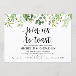 Greenery Rustic Wedding Rehearsal Dinner Invites Kaart