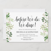Greenery Rustic Wedding Rehearsal Dinner Invites Kaart (Voorkant)