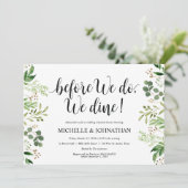 Greenery Rustic Wedding Rehearsal Dinner Invites Kaart (Staand voorkant)