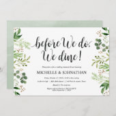 Greenery Rustic Wedding Rehearsal Dinner Invites Kaart (Voorkant / Achterkant)