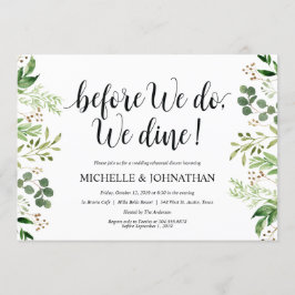 Greenery Rustic Wedding Rehearsal Dinner Invites Kaart