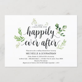 Greenery rustic Wedding Rehearsal Dinner Invites Kaart