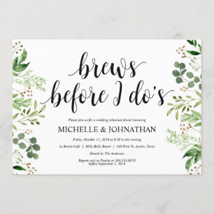 Greenery Rustic Wedding Rehearsal Dinner Invites Kaart