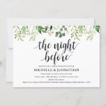 Greenery Rustic Wedding Rehearsal Dinner Invites Kaart<br><div class="desc">Een huwelijksrepetitie met de toekomstige Bride en de toekomstige Groom,  voor hun grote dag? Nodig de gasten uit met deze Greenery Rustic Wedding,  de 'Rehearsal Dinner Invitation Card'. Voeg uw repetitieve diner details toe in het overeenkomende zwarte lettertype/lettertype.

#TeeshaDerrick</div>