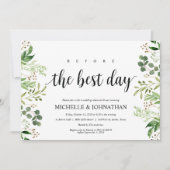 Greenery Rustic Wedding Rehearsal Dinner Invites Kaart (Voorkant)