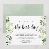 Greenery Rustic Wedding Rehearsal Dinner Invites Kaart (Voorkant / Achterkant)
