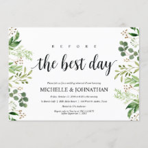 Greenery Rustic Wedding Rehearsal Dinner Invites