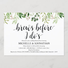 Greenery Rustic Wedding Rehearsal Dinner Invites Kaart