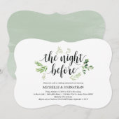 Greenery rustic Wedding Rehearsal Dinner Invites Kaart (Voorkant / Achterkant)