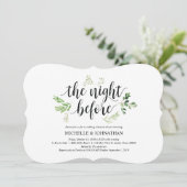 Greenery rustic Wedding Rehearsal Dinner Invites Kaart (Staand voorkant)
