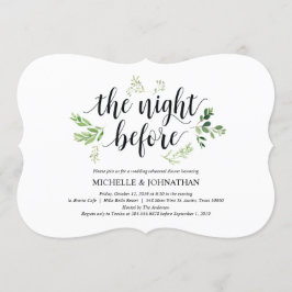 Greenery rustic Wedding Rehearsal Dinner Invites Kaart