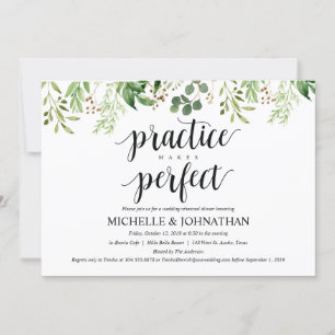 Greenery Rustic Wedding Rehearsal Dinner Invites Kaart