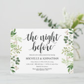 Greenery Rustic Wedding Rehearsal Dinner Invites Kaart (Staand voorkant)