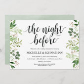 Greenery Rustic Wedding Rehearsal Dinner Invites Kaart (Voorkant / Achterkant)
