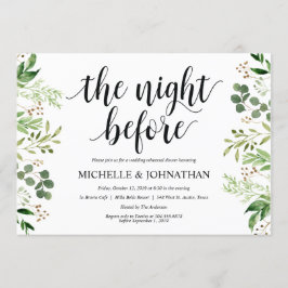 Greenery Rustic Wedding Rehearsal Dinner Invites Kaart