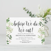 Greenery Rustic Wedding Rehearsal Dinner Invites Kaart (Staand voorkant)