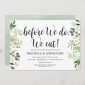 Greenery Rustic Wedding Rehearsal Dinner Invites Kaart (Voorkant / Achterkant)