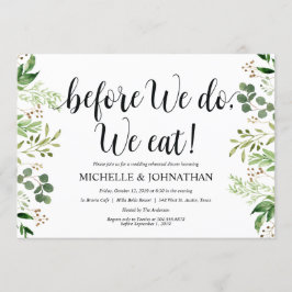 Greenery Rustic Wedding Rehearsal Dinner Invites Kaart