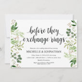 Greenery Rustic Wedding Rehearsal Dinner Invites Kaart (Voorkant)