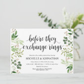 Greenery Rustic Wedding Rehearsal Dinner Invites Kaart (Staand voorkant)
