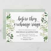 Greenery Rustic Wedding Rehearsal Dinner Invites Kaart (Voorkant / Achterkant)