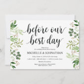 Greenery Rustic Wedding Rehearsal Dinner Invites Kaart (Voorkant)
