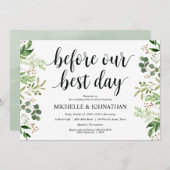 Greenery Rustic Wedding Rehearsal Dinner Invites Kaart (Voorkant / Achterkant)