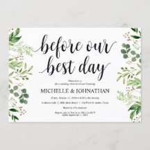 Greenery Rustic Wedding Rehearsal Dinner Invites
