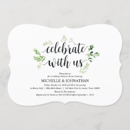 Greenery rustic Wedding Rehearsal Dinner Invites Kaart
