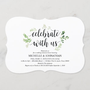 Greenery rustic Wedding Rehearsal Dinner Invites Kaart