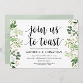 Greenery Rustic Wedding Rehearsal Dinner Invites Kaart (Voorkant / Achterkant)