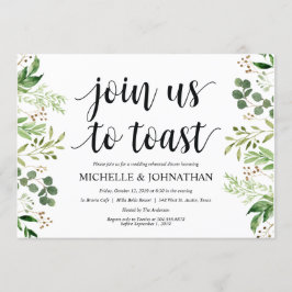 Greenery Rustic Wedding Rehearsal Dinner Invites Kaart
