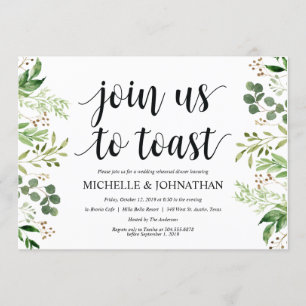Greenery Rustic Wedding Rehearsal Dinner Invites Kaart