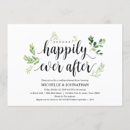 Greenery rustic Wedding Rehearsal Dinner Invites Kaart