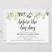 Greenery Rustic Wedding Rehearsal Dinner Invites Kaart (Voorkant)