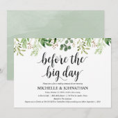 Greenery Rustic Wedding Rehearsal Dinner Invites Kaart (Voorkant / Achterkant)