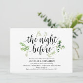 Greenery rustic Wedding Rehearsal Dinner Invites Kaart (Staand voorkant)