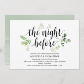 Greenery rustic Wedding Rehearsal Dinner Invites Kaart (Voorkant / Achterkant)