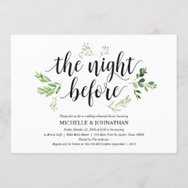 Greenery rustic Wedding Rehearsal Dinner Invites Kaart
