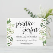Greenery Rustic Wedding Rehearsal Dinner Invites Kaart (Staand voorkant)