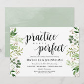 Greenery Rustic Wedding Rehearsal Dinner Invites Kaart (Voorkant / Achterkant)