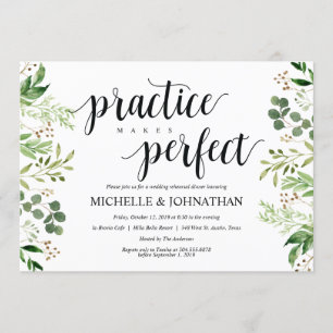 Greenery Rustic Wedding Rehearsal Dinner Invites Kaart