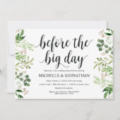 Greenery Rustic Wedding Rehearsal Dinner Invites Kaart (Voorkant)