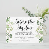 Greenery Rustic Wedding Rehearsal Dinner Invites Kaart (Staand voorkant)