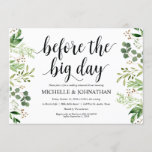 Greenery Rustic Wedding Rehearsal Dinner Invites Kaart<br><div class="desc">Een huwelijksrepetitie met de toekomstige Bride en de toekomstige Groom,  voor hun grote dag? Nodig de gasten uit met deze Greenery Rustic Wedding,  de 'Rehearsal Dinner Invitation Card'. Voeg uw repetitieve diner details toe in het overeenkomende zwarte lettertype/lettertype.

#TeeshaDerrick</div>