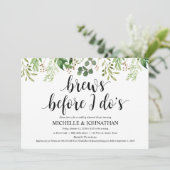 Greenery Rustic Wedding Rehearsal Dinner Invites Kaart (Staand voorkant)