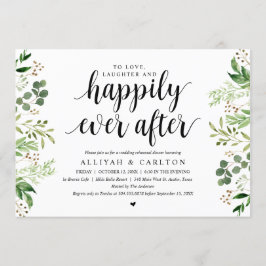 Greenery Rustic Wedding Rehearsal Dinner Kaart
