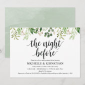 Greenery Rustic Wedding Repetitie Diner Uitnodigt Kaart (Voorkant / Achterkant)