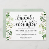 Greenery Rustic Wedding Repetitie Diner Uitnodigt Kaart (Voorkant / Achterkant)