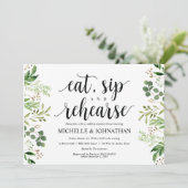 Greenery Rustic Wedding Repetitie Diner Uitnodigt Kaart (Staand voorkant)